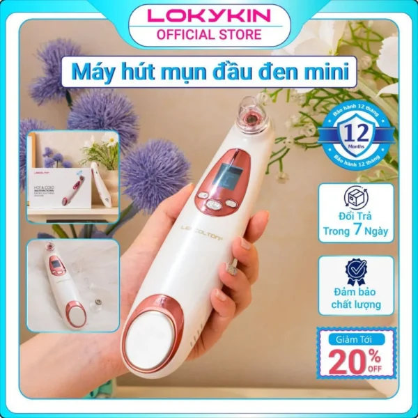 Máy hút mụn đầu đen kèm chức năng đẩy tinh chất nâng cơ mặt cầm tay mini Lokykin làm sạch sâu lỗ chân lông LSO04