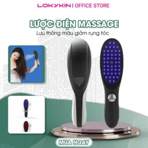 Lược điện massage đầu chải tóc Lokykin kèm chức năng phun sương thẩm thấu tinh chất dưỡng tóc